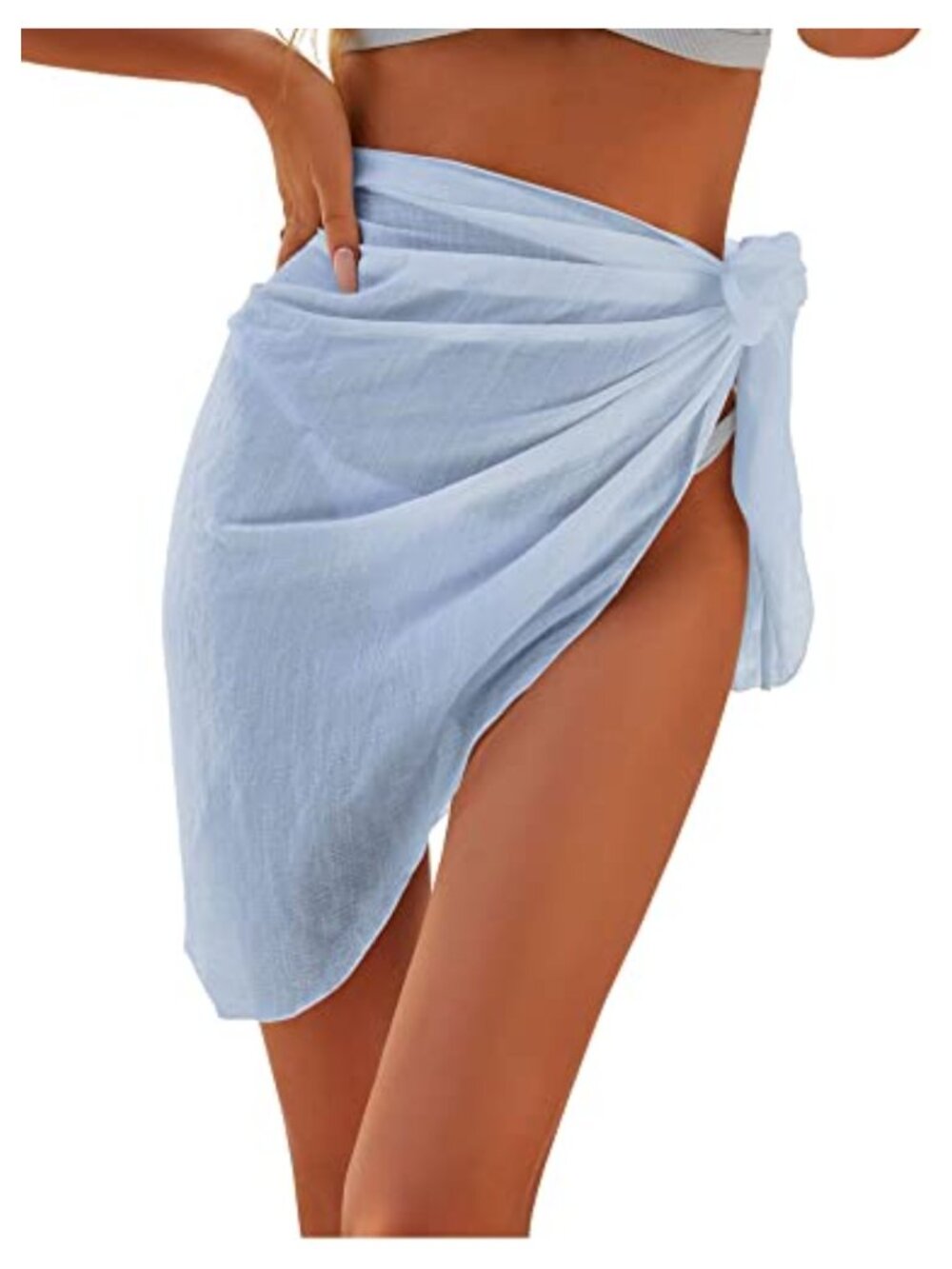 Women's Crochet Sheer Beach Skirt Cover Up with Tassels One Size